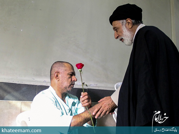 عیادت سید هادی خامنه ای ازجانبازان اعصاب و روان+گزارش تصویری